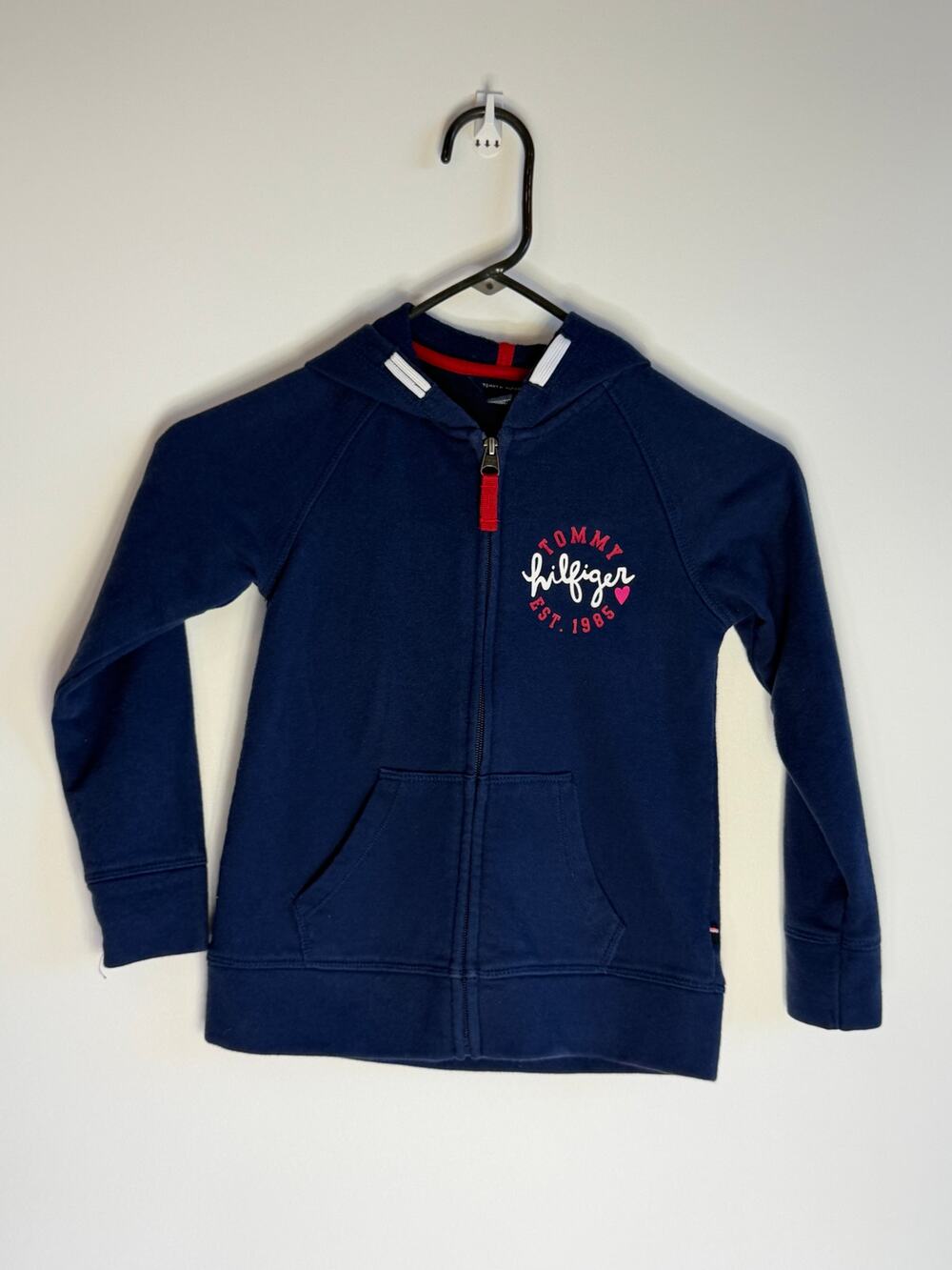 Tommy Hilfiger Girls Size 6 Full Zip Hoodie Heart Logo